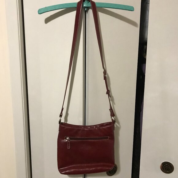 Minelli Ladies Burgundy Shoulder Bag - Picture 2 of 6